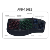 Adesso Tru-Form 150 Ergonomic Keyboard with 3-Color Illuminated designed and ergonomic split, USB