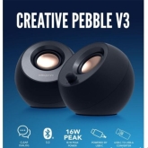 CREATIVE PEBBLE v3 USB-C 2.0 Speakers w/Bluetooth 5.0 - black