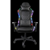DELTACO GAMING RGB LED gaming chair in PU-leather, remote controlled LED lights