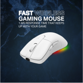 DELTACO WHITE LINE WM90 Wireless gaming mouse RGB, white