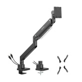 Manhattan Ultra Heavy-Duty Aluminum Gas Spring Single Monitor Desk Mount with USB Ports, for 17