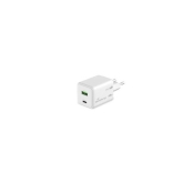 MediaRange 45W GaN Fast Charging Adapter(EU-Plug), 1x USB-C and 1x USB-A, USB-C®Power Delivery and Quick Charge™ enabled, White