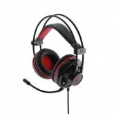 MediaRange Gaming Series Corded 5.1 surround sound gaming-headset with volume control and red LED backlight, black/red
