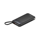 MediaRange Powerbank 10.000mAh with integrated charging cables and LC-Display, USB-C Power Delivery and Quick Charge enabled