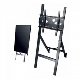 OMB EASEL FULL STEEL MADE FOR DIGITAL SIGNAGE, SUITABLE FOR MONITOR/TV FROM 32” TILL 55” VESA MIN 100x100 - MAX 400x400, EQUIPPED WITH 2 WHEELS FOR EASY MOVEMENTS AS WELL AS A SAFETY BARS TO AVOID THE RISK OF UNCONTROLLED CLOSING
