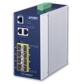 Planet IP30 Industrial 8* 100/1000F SFP + 2*10/100/1000T Full Managed Ethernet Switch (-40 to 75 deg