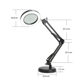 PLATINET DESK DRAWING LAMP MAGNIFY 10W 1 HEAD 48 LED 3xMAGNIFYING LENS BASE WITH CHARGER BLACK