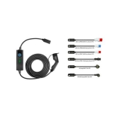PLATINET EV MOBILE ELECTRIC CAR CHARGING STATION 6M CABLE TYPE2 6 ADAPTERS 16/32A 16 kW CHARGER [45802]