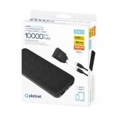 PLATINET POWER BANK SET 10000 MAH + 20W PD CHARGER + 1M CABLE BLACK [45993]