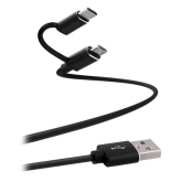 TNB microUSB / USB-C to USB CABLE charge, synchro, 1m, bk