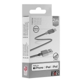 TNB USB/LIGHTNING BRAIDED CABLE 2M GREY