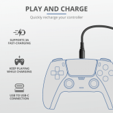 TRUST GXT 226 Play & Charge Cable 3m For PS5 and USB-C mobile phones