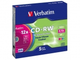 Verbatim  CD-RW 8-12x SLIM COLOR 5 PACK
