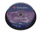 Verbatim  DVD+R 16X 10PK SPIND MATT SILV