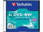 Verbatim DVD-RW 4X 4.7GB SINGLE WRAP SC MATT SILVER 