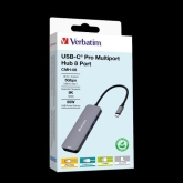 Verbatim USB-C Pro Multiport Hub CMH-08 2 x HDMI | 3 x USB-A | SD | microSD | USB-C