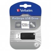 VERBATIM USB DRIVE  2.0 PINSTRIPE 128GB BLACK