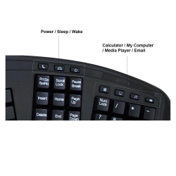 Adesso Tru-Form Ergonomic Touchpad Keyboard, Multimedia Keys, USB