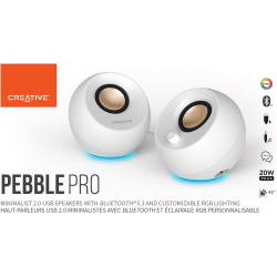 CREATIVE PEBBLE PRO 2.0 Speakers - white