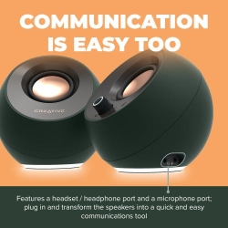 CREATIVE PEBBLE PRO USB-C 2.0 Speakers w/Bluetooth 5.3, RGB Lighting, black