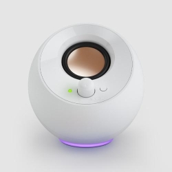 CREATIVE PEBBLE SE USB-C 2.0 Speakers w/Bluetooth 5.3, RGB Lighting, Aux, white