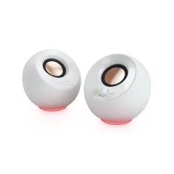 CREATIVE PEBBLE SE USB-C 2.0 Speakers w/Bluetooth 5.3, RGB Lighting, Aux, white