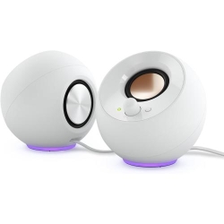 CREATIVE PEBBLE SE USB-C 2.0 Speakers w/Bluetooth 5.3, RGB Lighting, Aux, white