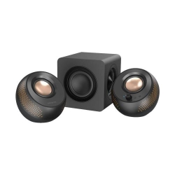 CREATIVE PEBBLE X Plus USB-C 2.1 Speakers w/Bluetooth 5.3, RGB Lighting, Aux, black