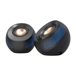 CREATIVE PEBBLE X USB-C 2.0 Speakers w/Bluetooth 5.3, RGB Lighting, Aux, black