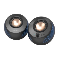 CREATIVE PEBBLE X USB-C 2.0 Speakers w/Bluetooth 5.3, RGB Lighting, Aux, black