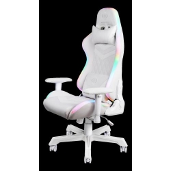DELTACO White Line RGB LED gaming chair in PU-leather, remote controlled LED lights