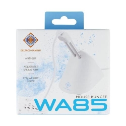 DELTACO WHITE LINE WA90 Mouse Bungee, White/Silver