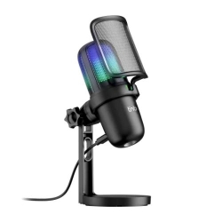 INFLUENCE PRO - Microphone with color LED illumination - black