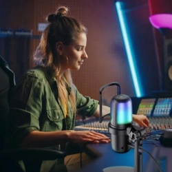 INFLUENCE PRO - Microphone with color LED illumination - black