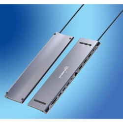 Manhattan MH 12 in 1 Triple HDMI Docking Station, Silver