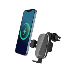 MediaRange 15W wireless air vent car charger, withautomatic brackets, black