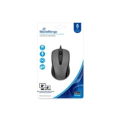 MediaRange Corded 3-button optical mouse, black/grey