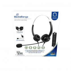 MediaRange Corded stereo USB headset with microphone and control panel