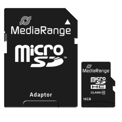 MediaRange Micro SDHC  16GB Class 10 with SD adapter,