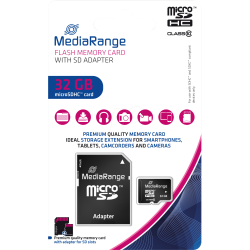 MediaRange Micro SDHC 32GB Class 10 with SD adapter