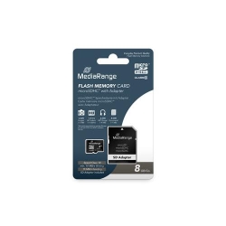 MediaRange Micro SDHC  8GB Class 10 with SD adapter,