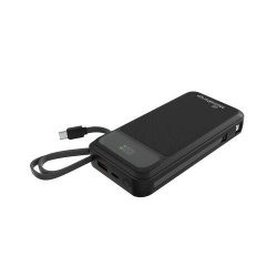 MediaRange Mobile Charger | Powerbank 20000 mAh with integrated charging cables and LC-Display, USB-C Power Delivery and Quick C