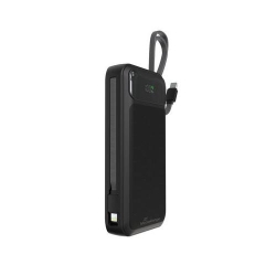 MediaRange Mobile Charger | Powerbank 20000 mAh with integrated charging cables and LC-Display, USB-C Power Delivery and Quick C