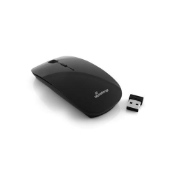 MediaRange Optical 4-Button Wireless Mouse with Scroll-Wheel and DPI-Button, 800 - 1.600 dpi, Silent-Click, Symmetrical, Glossy-Black