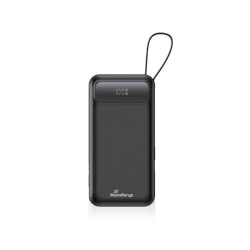 MediaRange Powerbank 10.000mAh with integrated charging cables and LC-Display, USB-C Power Delivery and Quick Charge enabled