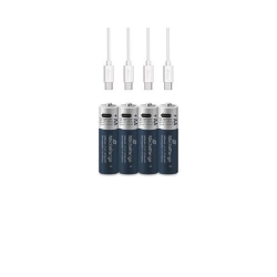 MediaRange Rechargeable USB-C Li-Ion Batteries,Mignon AA I 1.5V I 1.400mAh, 4-Pack