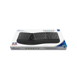 MediaRange Wired Ergonomic Multimedia Keyboard with 124 keys and Scroll-wheel, QWERTY (UK), Black