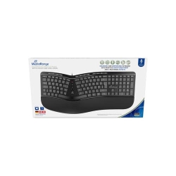 MediaRange Wired Ergonomic Multimedia Keyboard with 124 keys and Scroll-wheel, QWERTY (UK), Black
