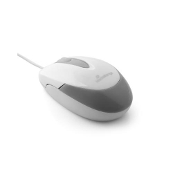 MediaRange Wired Optical 3-Button Compact-Mouse with Scroll-Wheel, 1.000 dpi, Symmetrical, 1.5m Cable, White/Grey