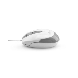MediaRange Wired Optical 3-Button Compact-Mouse with Scroll-Wheel, 1.000 dpi, Symmetrical, 1.5m Cable, White/Grey
